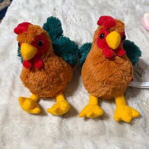 Plush Rooster Toys with Red and Yellow Accents
